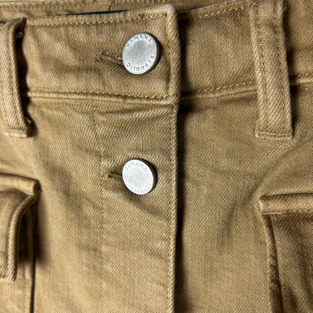 Banana Republic Khaki Button-Down Midi Skirt Size 6 - Picture 5 of 8